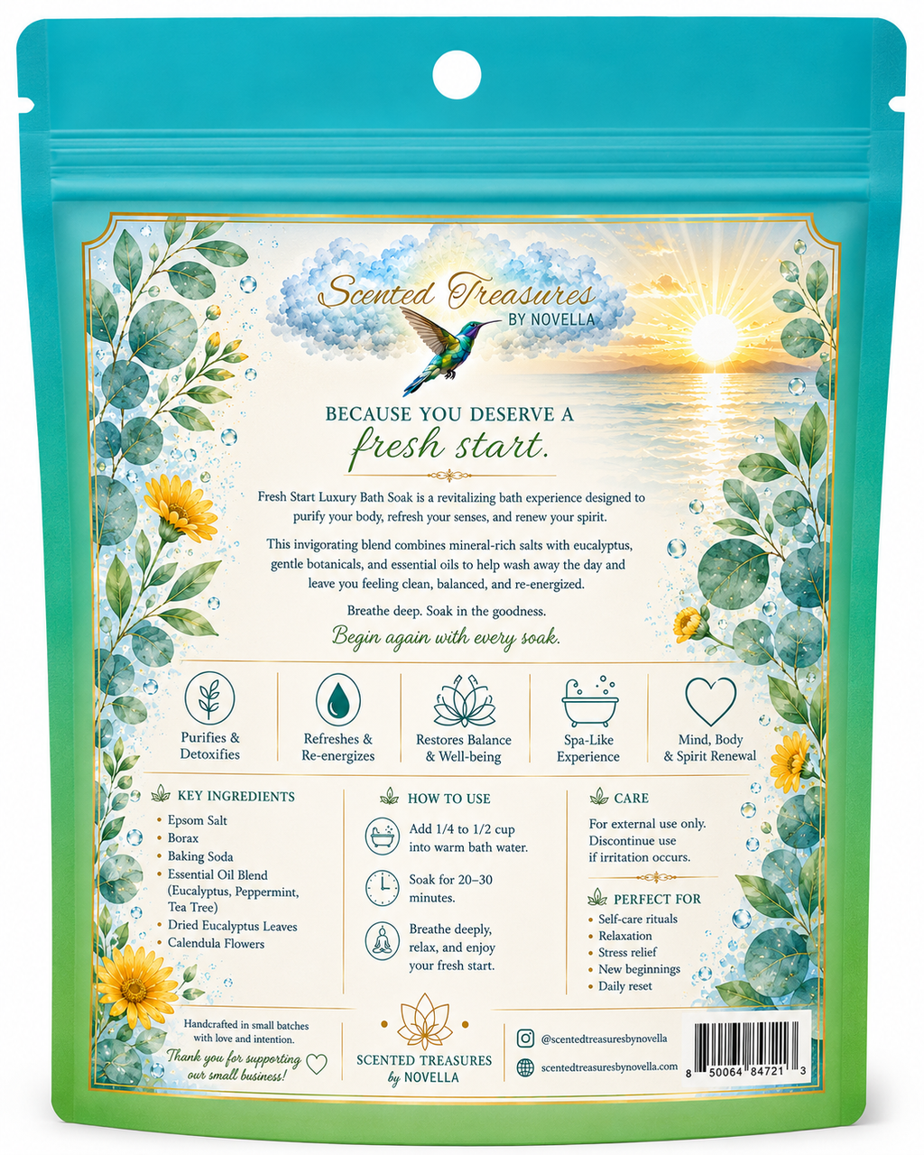 Fresh Start Detox Bath Soak | Eucalyptus & Peppermint Refresh (2oz)