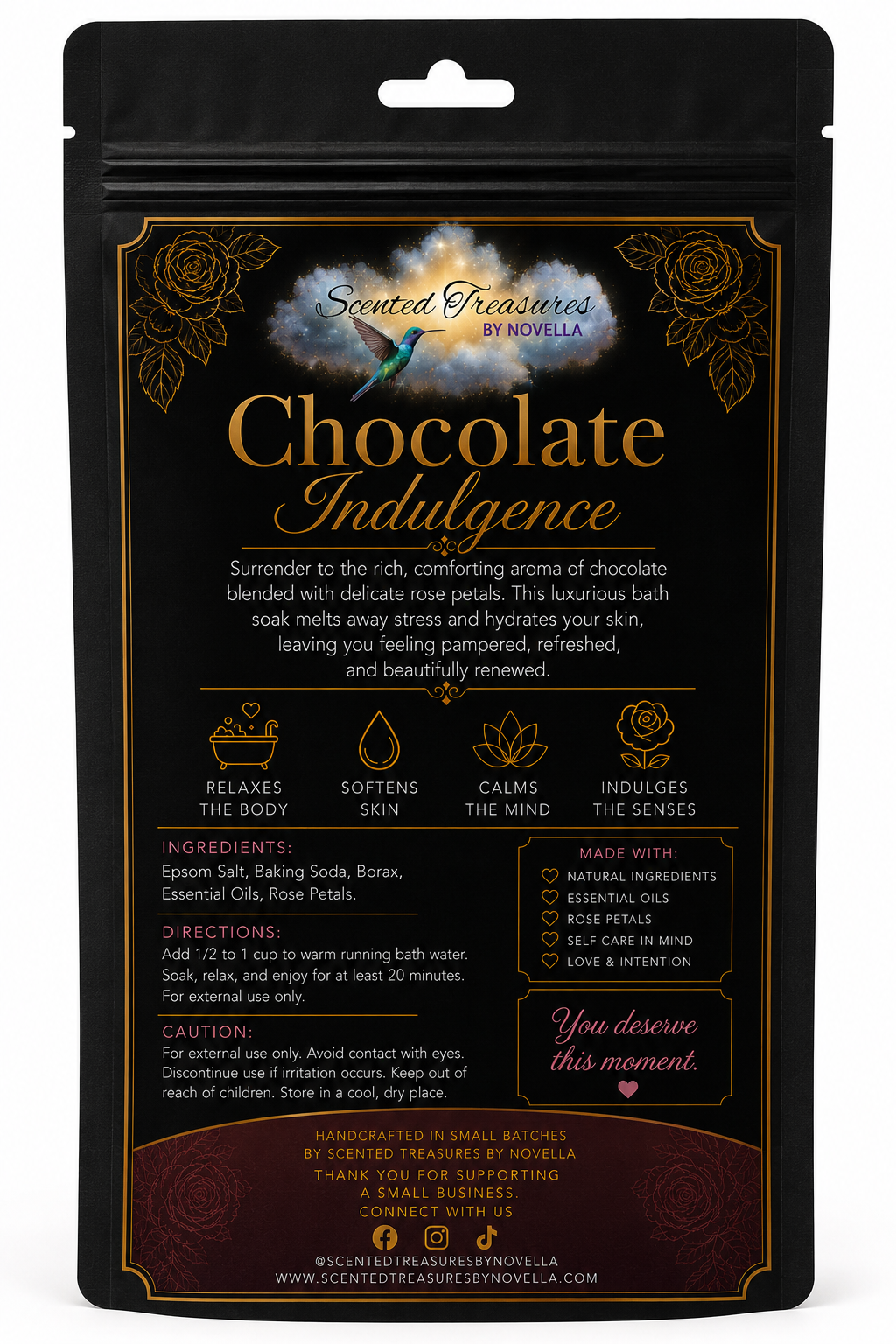 Chocolate Indulgence Bath Soak | Luxury Mineral Spa Blend (8oz)
