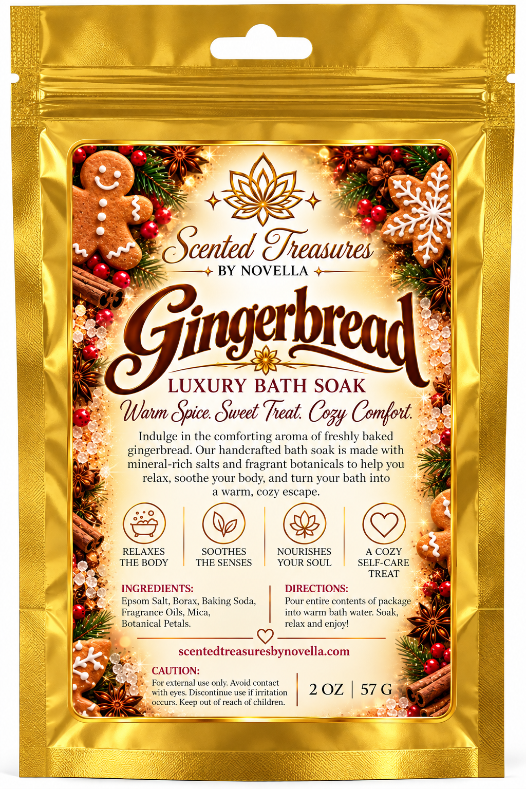 Gingerbread Bath Soak | Luxury Mineral Spa Blend (2 oz)